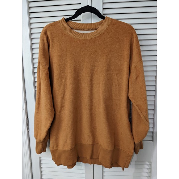 Aerie Fleece Oversized Crewneck Orange Small - Picture 1 of 4